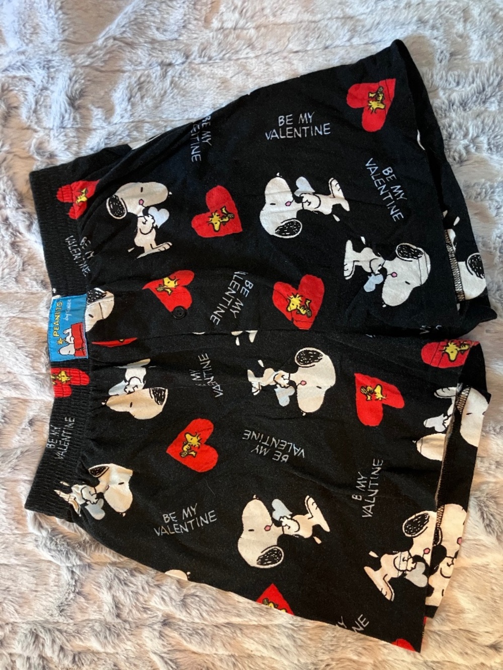 "Be My Valentine" Snoopy and Woodstock Front Button Boxers